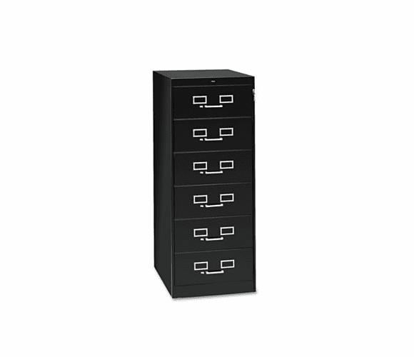 TNNCF669BK 6-Drawer Multimedia Cabinet For 6 x 9 Cards, 21-1/4w x 52h, Black By TENNSCO