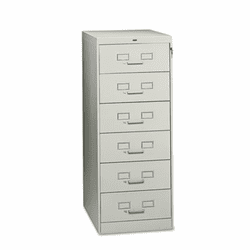 TNNCF669LGY 6-Drawer Multimedia Cabinet For 6 x 9 Cards, 21-1/4w x 52h, Light Gray By TENNSCO