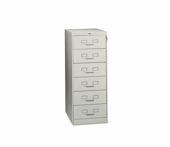 TNNCF669LGY 6-Drawer Multimedia Cabinet For 6 x 9 Cards, 21-1/4w x 52h, Light Gray By TENNSCO