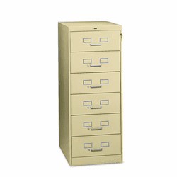 TNNCF669PY 6-Drawer Multimedia Cabinet for 6 x 9 Cards, 21-1/4w x 52h, Putty By TENNSCO