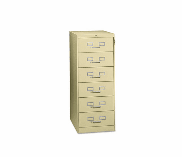 TNNCF669PY 6-Drawer Multimedia Cabinet for 6 x 9 Cards, 21-1/4w x 52h, Putty By TENNSCO