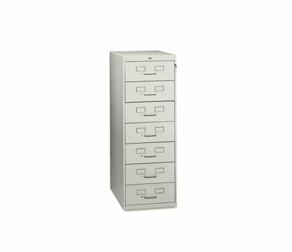 TNNCF758LGY 7-Drawer Multimedia Cabinet For 5 x 8 Cards, 19-1/8w x 52h, Light Gray By TENNSCO