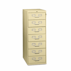 TNNCF758PY 7-Drawer Multimedia Cabinet For 5 x 8 Cards, 19-1/8w x 52h, Putty By TENNSCO