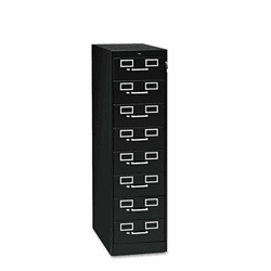 TNNCF846BK 8-Drawer File Cabinet For 3 x 5 & 4 x 6 Cards, 15w x 52h, Black By TENNSCO