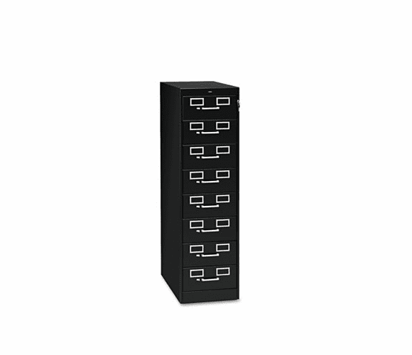 TNNCF846BK 8-Drawer File Cabinet For 3 x 5 & 4 x 6 Cards, 15w x 52h, Black By TENNSCO