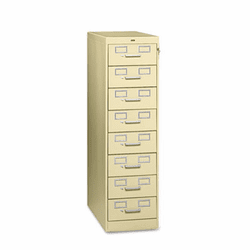 TNNCF846PY 8-Drawer File Cabinet For 3 x 5 & 4 x 6 Card, 15w x 52h, Putty By TENNSCO