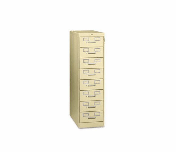 TNNCF846PY 8-Drawer File Cabinet For 3 x 5 & 4 x 6 Card, 15w x 52h, Putty By TENNSCO