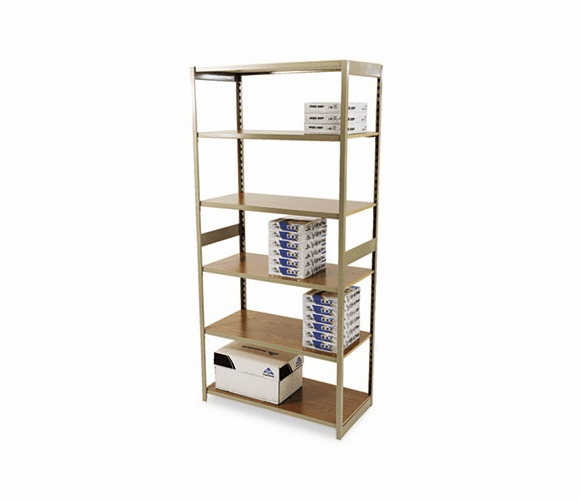 TNNRGL1836SSD Regal Shelving Starter Set, 6 Shelves, 36w x 18d x 76h, Sand By TENNSCO
