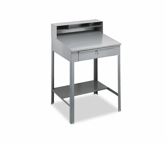 TNNSR57MG Open Steel Shop Desk, 34-1/2w x 29d x 53-3/4h, Medium Gray By TENNSCO