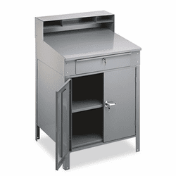 TNNSR58MG Steel Cabinet Shop Desk, 36w x 30d x 53-3/4h, Medium Gray By TENNSCO