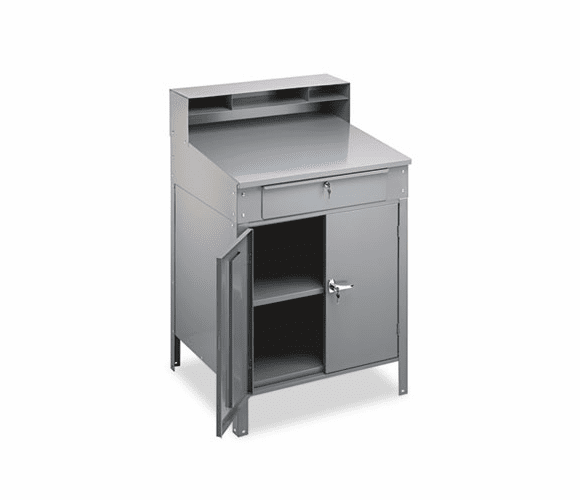 TNNSR58MG Steel Cabinet Shop Desk, 36w x 30d x 53-3/4h, Medium Gray By TENNSCO