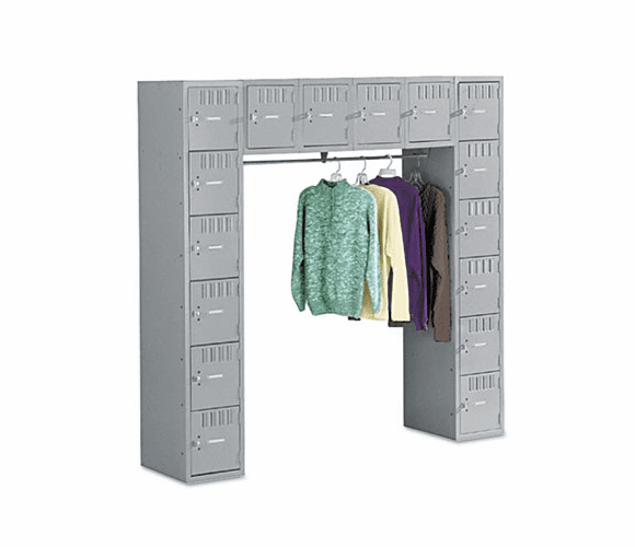 TNNSRS721872AMG Sixteen Box Compartments & Coat Bar, 72w x 18d x 72h, Medium Gray By TENNSCO