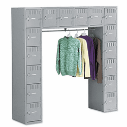 TNNSRS721872AMG Sixteen Box Compartments & Coat Bar, 72w x 18d x 72h, Medium Gray By TENNSCO