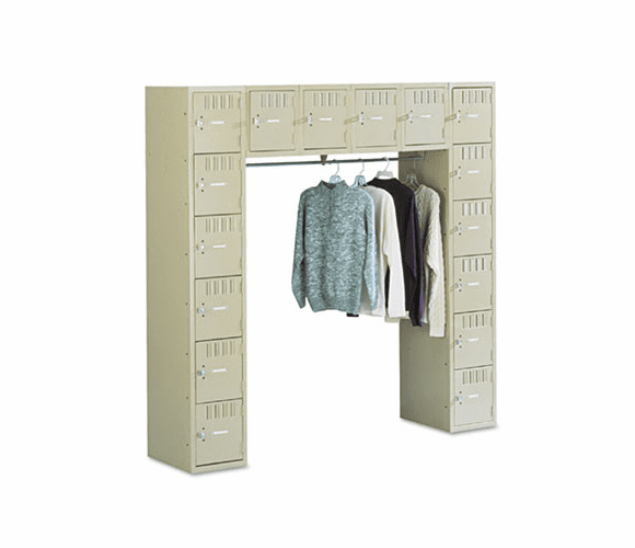 TNNSRS721872ASD Sixteen Box Compartments & Coat Bar, 72w x 18d x 72h, Sand By TENNSCO
