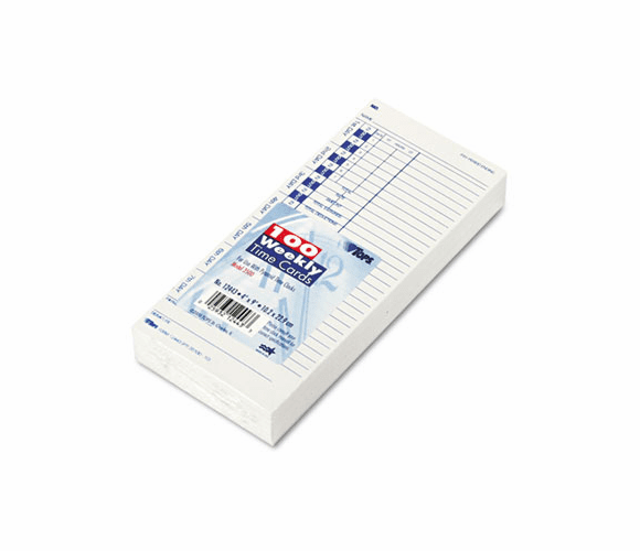 TOP12443 Time Card for Pyramid, Weekly, 4 x 9, 100/Pack By TOPS BUSINESS FORMS