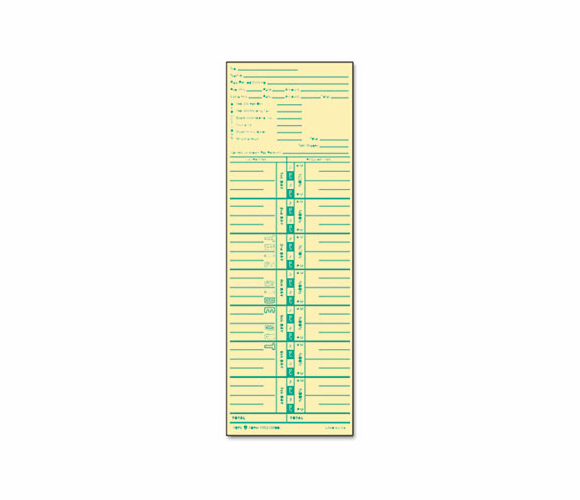 TOP1253 Time Card for Acroprint and Lathem, Weekly, 3-1/2 x 10-1/2, 500/Box By TOPS BUSINESS FORMS