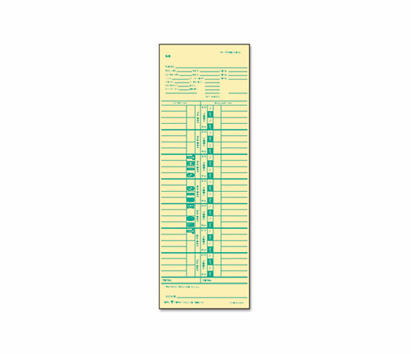 TOP1255 Time Card for Cincinnati, Simplex, Weekly, 3-1/2 x 10-1/2, 500/Box By TOPS BUSINESS FORMS