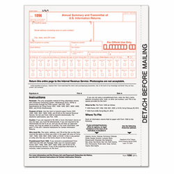 TOP22023 1096 IRS Approved Tax Forms, 8 x 11, 50 Forms, 4/Box By TOPS BUSINESS FORMS