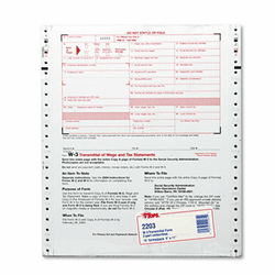 TOP2203 W-3 Tax Form, Lttr, 2-Part Carbonless, 10 Continuous Forms By TOPS BUSINESS FORMS