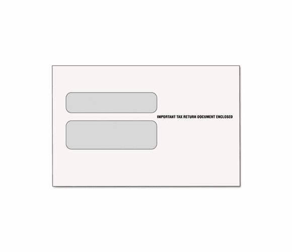 TOP2219LR Double Window Tax Form Envelope for W-2 Laser Forms, 9x5-5/8, 50/Pack By TOPS BUSINESS FORMS