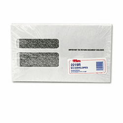 TOP2219R Double Window Tax Form Envelope/Continuous W-2 Forms,9x5-5/8,24/Pack By TOPS BUSINESS FORMS