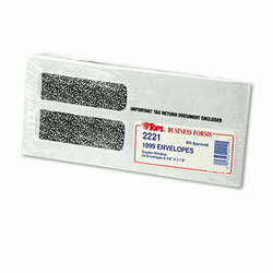 TOP2221 Double Window Tax Form Envelope for 1099 Interest Forms,8-3/8x3-7/8,24/Pack By TOPS BUSINESS FORMS