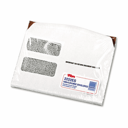 TOP2222ES Double Window Tax Form Envelope/1099R/Misc Forms,8 1/2 x 3 3/4,24/Pack By TOPS BUSINESS FORMS