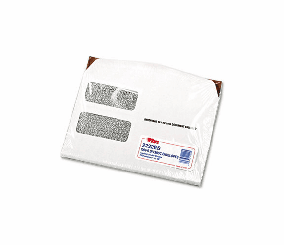 TOP2222ES Double Window Tax Form Envelope/1099R/Misc Forms,8 1/2 x 3 3/4,24/Pack By TOPS BUSINESS FORMS