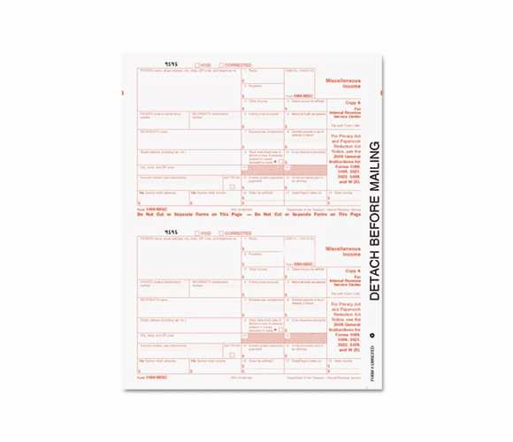 TOP22905KIT Tax Forms/1099 Misc Tax Forms Kit with 24 Forms, 24 Envelopes, 1 Form 1096 By TOPS BUSINESS FORMS