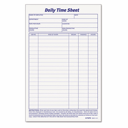 TOP30041 Daily Time and Job Sheets, 6 x 9-1/2, 100/Pad, 2/Pack By TOPS BUSINESS FORMS