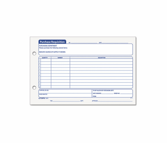TOP32431 Purchasing Requisition Pad, 5 1/2 x 8 1/2, 100/Pad, 2/Pack By TOPS BUSINESS FORMS