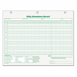 TOP3284 Daily Attendance Card, 8 1/2 x 11, 50 Forms By TOPS BUSINESS FORMS