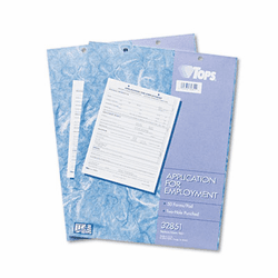 TOP32851 Employee Application Form, 8 3/8 x 11, 50/Pad, 2/Pack By TOPS BUSINESS FORMS