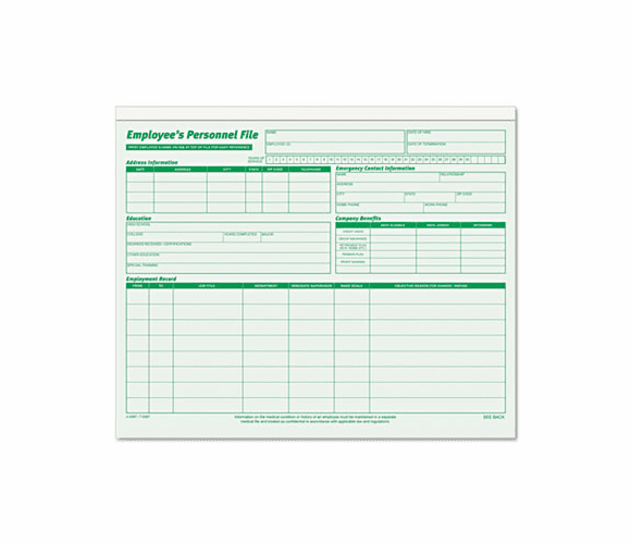 TOP3287 Employee Record File Folders, Straight Cut, Letter, Green, 20/Pack By TOPS BUSINESS FORMS
