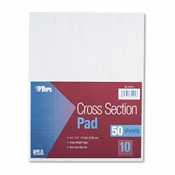 TOP35101 Section Pads w/10 Squares, Quadrille Rule, Ltr, White, 50 Sheets/Pad By TOPS BUSINESS FORMS