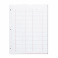TOP3619 Data Pad w/Numbered Column Headings, Wide Rule, Ltr, White, 50 Sheets/Pad By TOPS BUSINESS FORMS