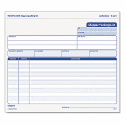 TOP3834 Snap-Off Shipper/Packing List, 8 1/2 x 7, Three-Part Carbonless, 50 Forms By TOPS BUSINESS FORMS