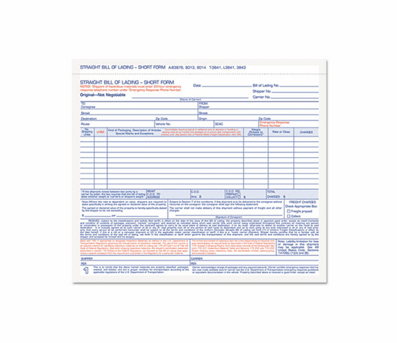TOP3843 Hazardous Material Short Form, 8 1/2 x 7, Four-Part Carbonless, 50 Forms By TOPS BUSINESS FORMS