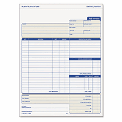 TOP3866 Snap-Off Job Invoice Form, 8 1/2 x 11 5/8, Three-Part Carbonless, 50 Forms By TOPS BUSINESS FORMS