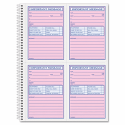 TOP4005 Telephone Message Book, Fax/Mobile Section, 5 1/2 x 3 3/16, Two-Part, 200/Book By TOPS BUSINESS FORMS