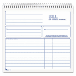 TOP4133 Spiralbound Service Invoices, 8 1/2 x 7-3/4, Two-Part Carbonless, 50 Sets/Book By TOPS BUSINESS FORMS