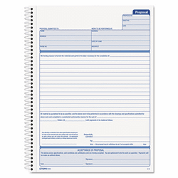 TOP41850 Spiralbound Proposal Form Book, 8 1/2 x 11, Two-Part Carbonless, 50 Sets/Book By TOPS BUSINESS FORMS