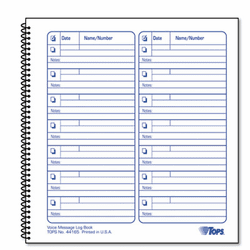 TOP44165 Voice Mail Log Book, 8 1/2 X 8-1/4, 1,400-Message Book By TOPS BUSINESS FORMS