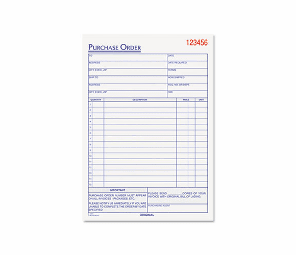 TOP46141 Purchase Order Book, 5-9/16 x 7 15/16, Three-Part Carbonless, 50 Sets/Book By TOPS BUSINESS FORMS