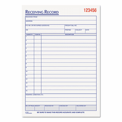 TOP46259 Receiving Record Book, 5 1/2 x 7 7/8, Two-Part Carbonless, 50 Sets/Book By TOPS BUSINESS FORMS