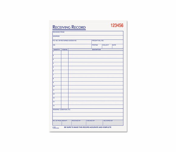 TOP46259 Receiving Record Book, 5 1/2 x 7 7/8, Two-Part Carbonless, 50 Sets/Book By TOPS BUSINESS FORMS