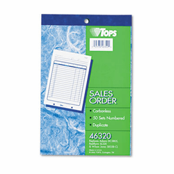 TOP46320 Sales Slip Book, 5 1/2 x 7 7/8, Two-Part Carbonless, 50 Sets/Book By TOPS BUSINESS FORMS