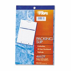 TOP46639 Packing Slip Book, 5 1/2 x 7 7/8, Three-Part Carbonless, 50 Sets/Book By TOPS BUSINESS FORMS