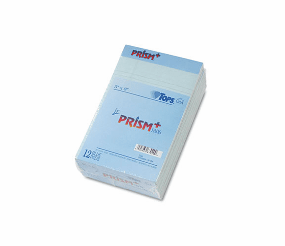 TOP63020 Prism Plus Colored Jr. Legal Pads, 5 x 8, Blue, 50-Sheet Pads, 12/Pack By TOPS BUSINESS FORMS