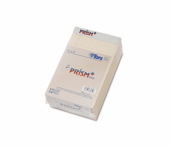 TOP63030 Prism Plus Colored Jr. Legal Writing Pads, 5 x 8, Ivory, 50-Sheet Pads, 12/Pack By TOPS BUSINESS FORMS
